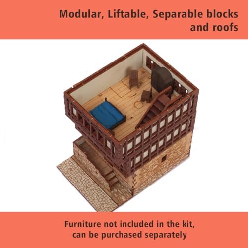 Brick Rowhouse DIY Wooden Building Kit for Adults and Teens