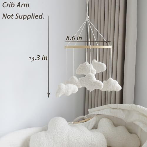 Boucle Cloud Mobile for Crib Boho Decor