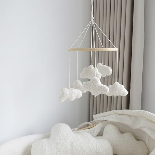 Boucle Cloud Mobile for Crib Boho Decor