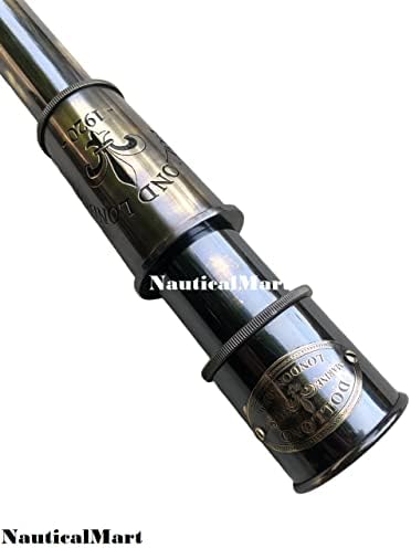 1920 Dollond London Brass Pirate Telescope with Wooden Case