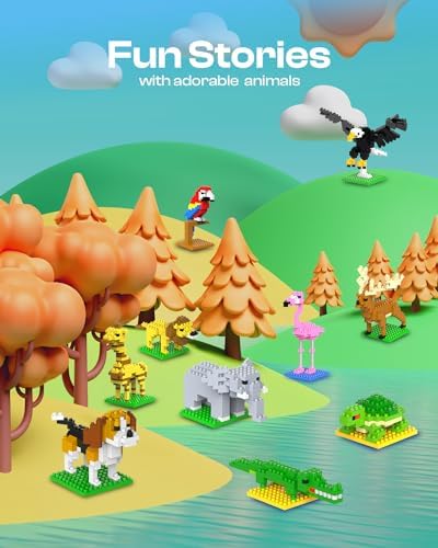 Kimiangel Mini Animal Building Blocks 12 Pack for Kids Party Favors