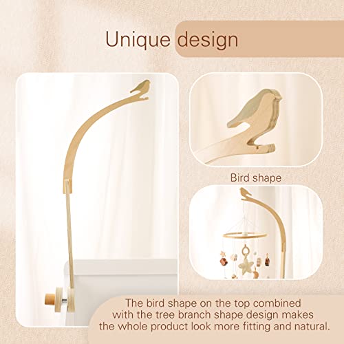 Beech Wood Mobile Holder for Baby Room Decor