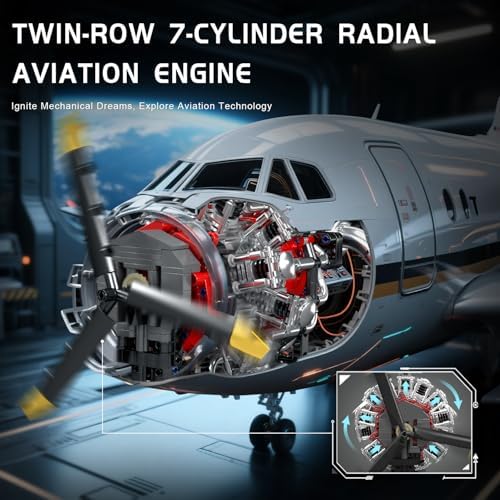 Mould King 7-Cylinder Radial Aircraft Engine Building Kit