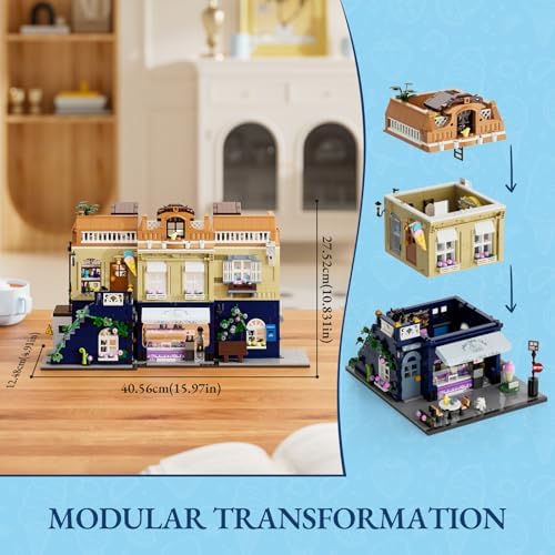 FUNWHOLE Gelato Store Modular Building Set LED Light Display