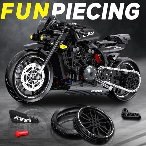 MJDDJA 18 Scale Motorcycle Building Set for Adults and Kids