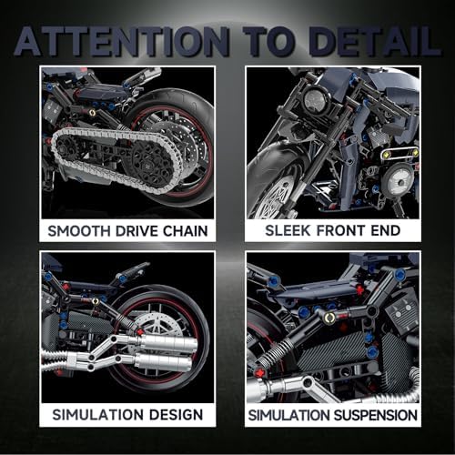 18 Scale Motorcycle Building Blocks Toy Kit 623PCS
