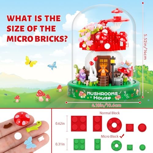 Mushroom House Building Set for Kids and Adults 8