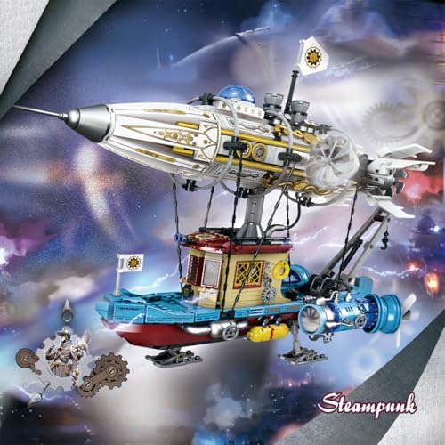 Steampunk Airship Building Blocks Set - 1256PCS DIY Kit