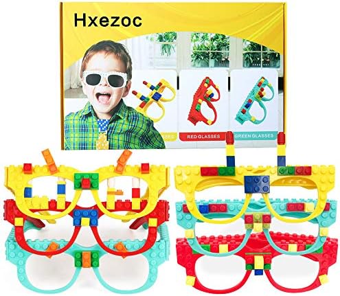 Hxezoc 12 Pcs Building Bricks Glasses Set