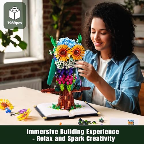 Flower Owl Building Set 1989 Pieces for Adults 12