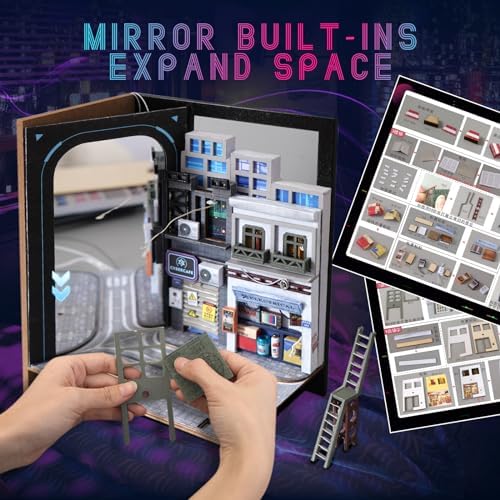Cyberpunk Book Nook Kit with LED Lights