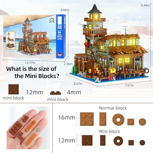 Fishing Village Store House Building Set with LED Lights