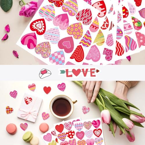 336 PCS Valentine Heart Stickers for Kids and Parties