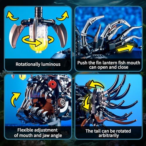 Steampunk Lantern Fish Building Set with Light 1038 PCS