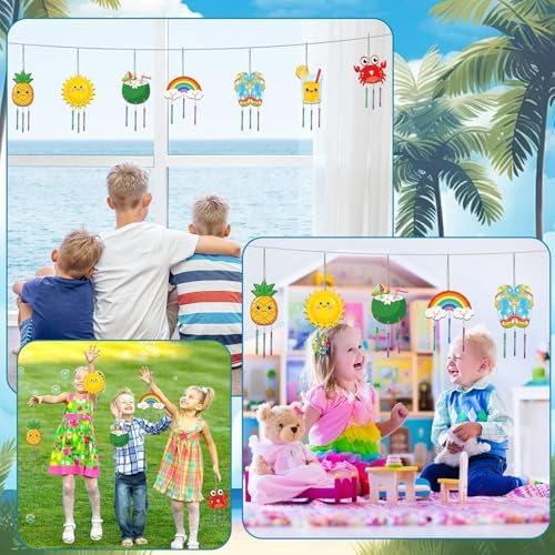 16 Piece Summer Wind Chime Craft Kit for Kids