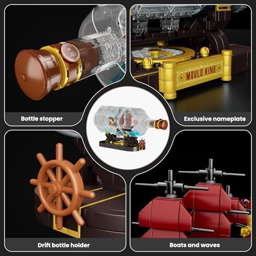 Mould King Pirate Ship in a Bottle Building Blocks Set