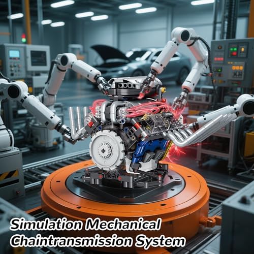 Mini V8 Engine Kit with Motor Light and APP Control
