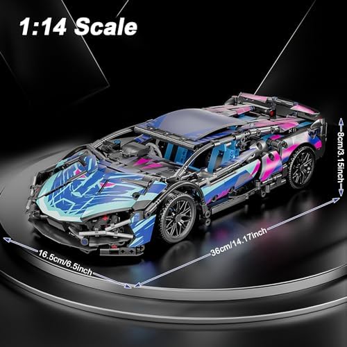 PinkBee 114 Scale Race Car Building Set for Adults