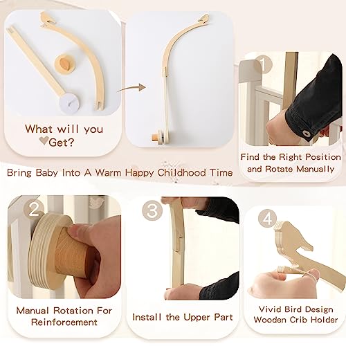 Beech Wood Mobile Holder for Baby Room Decor