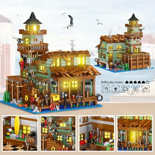 Fishing Village Store House Building Set with LED Lights