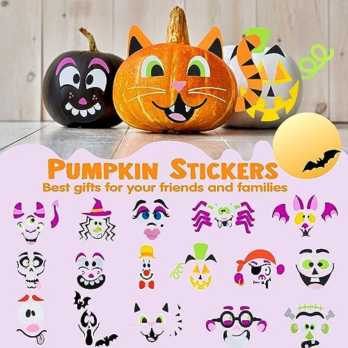 JOYIN 16 Pack Halloween Pumpkin Stickers Foam Decor Kit