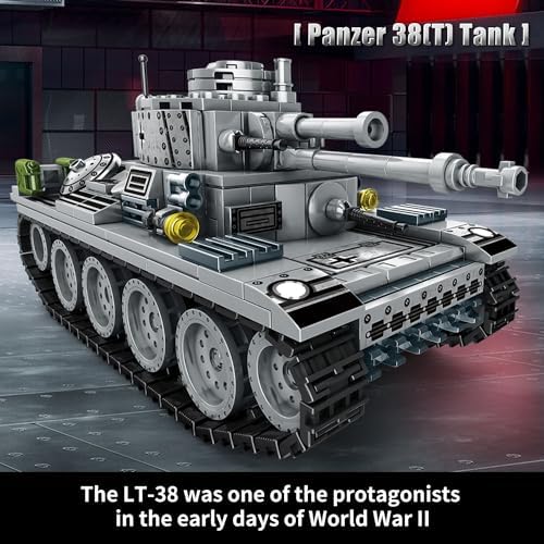 1030 Piece WW2 Army Tank Building Set for Kids and Adults