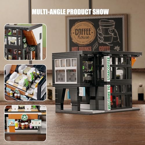 TYCOLE Coffee Shop Building Block Set with Lights 581PCS