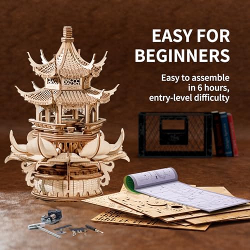 RUIFAM 3D Wooden Puzzle Lotus Pavilion