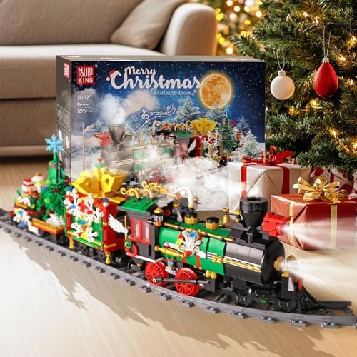 Mould King 12012 Christmas Train Building Kit with LED Light and Music