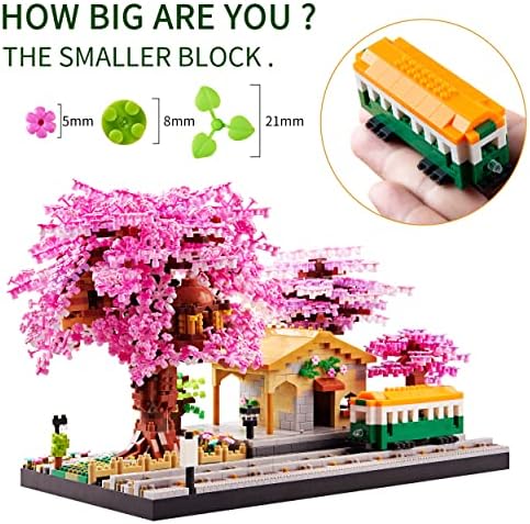 Japanese Cherry Blossom Tree Micro Blocks Building Set with 2 Figures