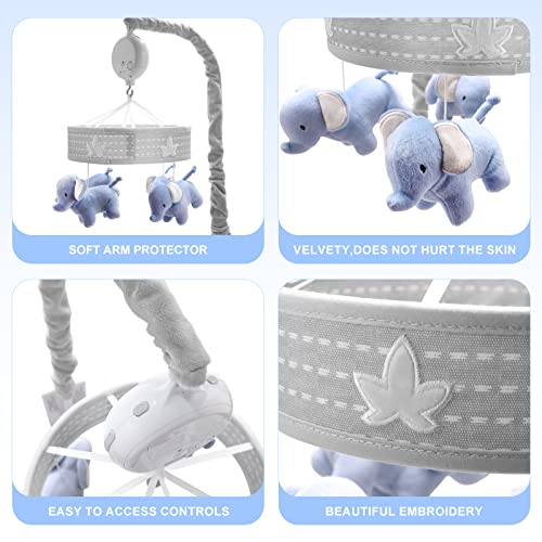 YUNGCHI Baby Mobile for Crib Musical Carousel Elephant Decor