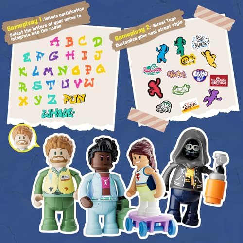 FUNWHOLE Graffiti Bus Stop Building Brick Set 514 Pcs
