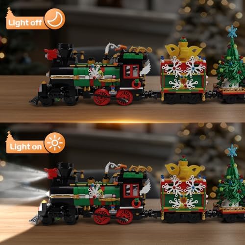 Mould King 12012 Christmas Train Building Kit with LED Light and Music