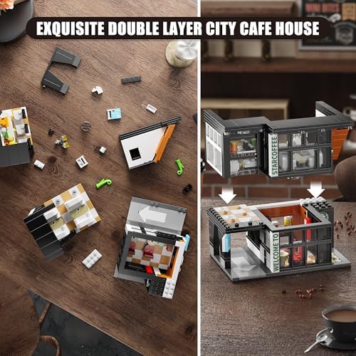 TYCOLE Coffee Shop Building Block Set with Lights 581PCS