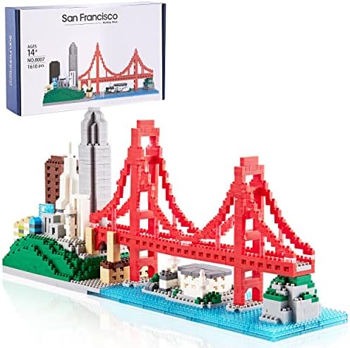 Dolblock Micro Building Blocks Set Golden Gate Bridge Model 1610 Pieces