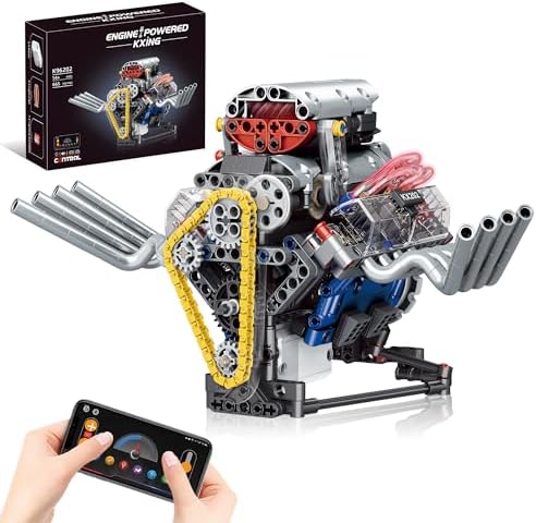 Mini V8 Engine Kit with Motor Light and APP Control