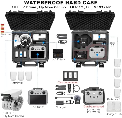 Lekufee Waterproof Hard Carry Case for DJI Flip Drone