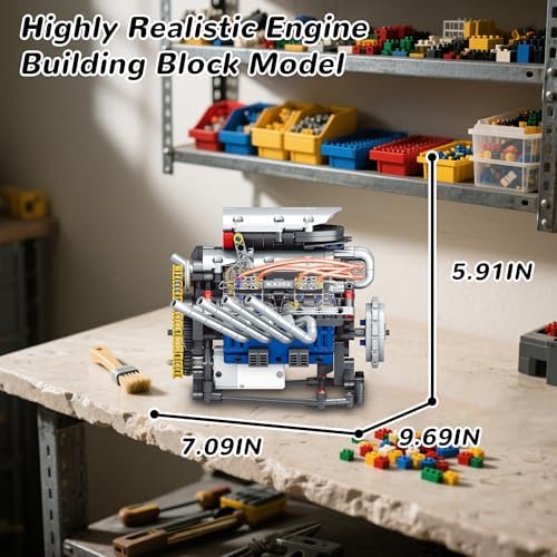 Mini V8 Engine Kit with Motor Light and APP Control