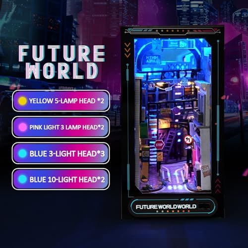 Cyberpunk Book Nook Kit with LED Lights