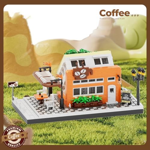 Architecture Inverted Coffee Shop Building Blocks Set 2100 PCS