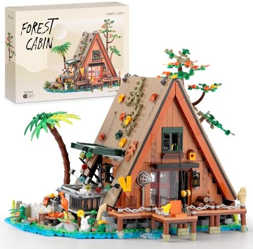 A-Frame Cabin Building Set with LED - 1486 Pcs