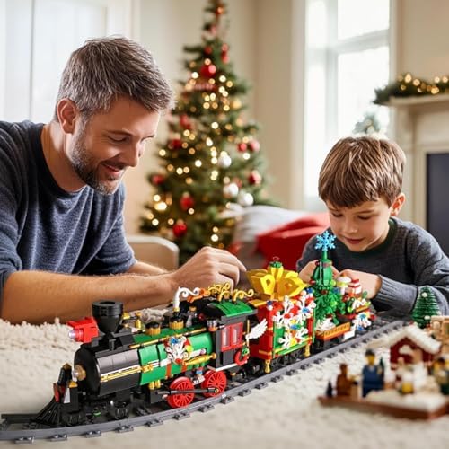 Mould King 12012 Christmas Train Building Kit with LED Light and Music
