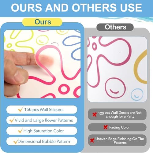 Undersea Birthday Bubble Sticker Set - 156pcs 6 Sheets 30x20cm Static Cling Removable