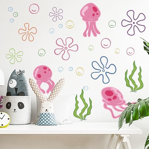 Undersea Birthday Bubble Sticker Set - 156pcs 6 Sheets 30x20cm Static Cling Removable
