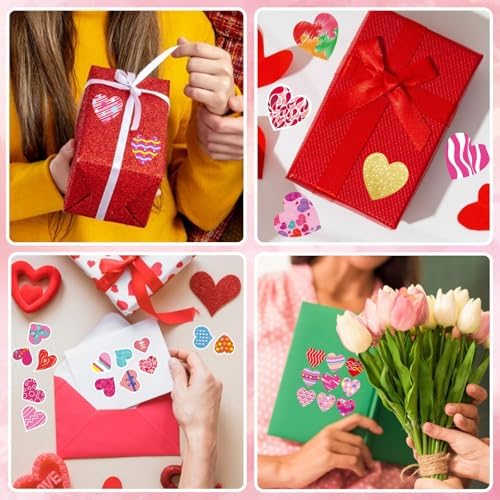 336 PCS Valentine Heart Stickers for Kids and Parties