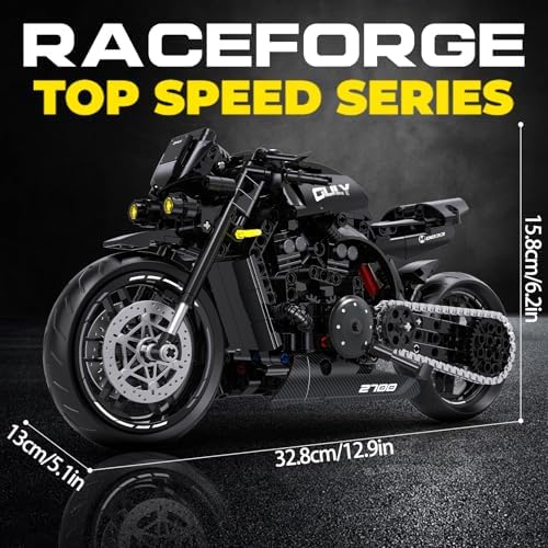 MJDDJA 18 Scale Motorcycle Building Set for Adults and Kids