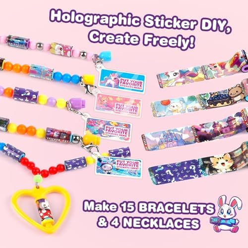 Plunack DIY Sticky Roll Stickers Bracelets with Collection Book for Kids