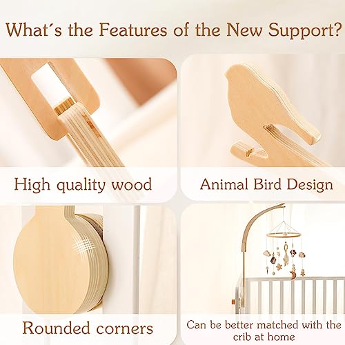 Beech Wood Mobile Holder for Baby Room Decor