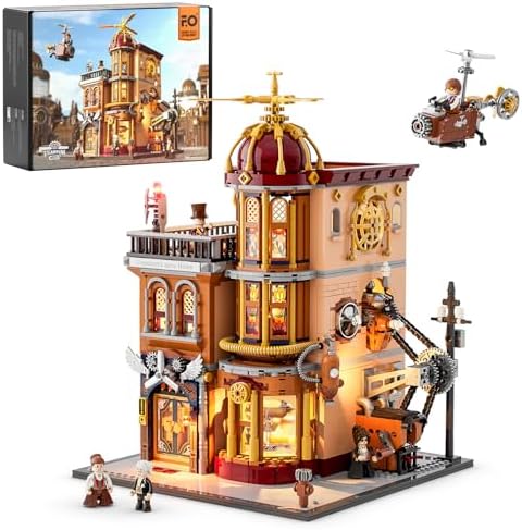 FUNWHOLE Steampunk Flying Club Lighting Building Set - 1871 Pcs