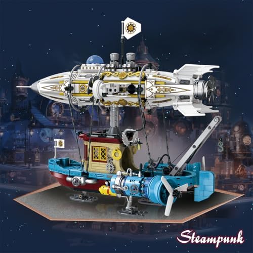 Steampunk Airship Building Blocks Set - 1256PCS DIY Kit